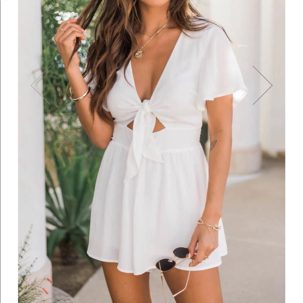 Pink Lily Love For A Lifetime White Romper